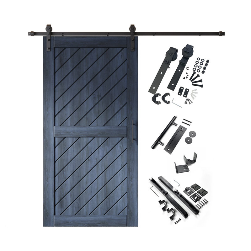 Porte de grange à rayures inclinées et non inclinées Homacer de la collection Homacer, 42 po x 80 po