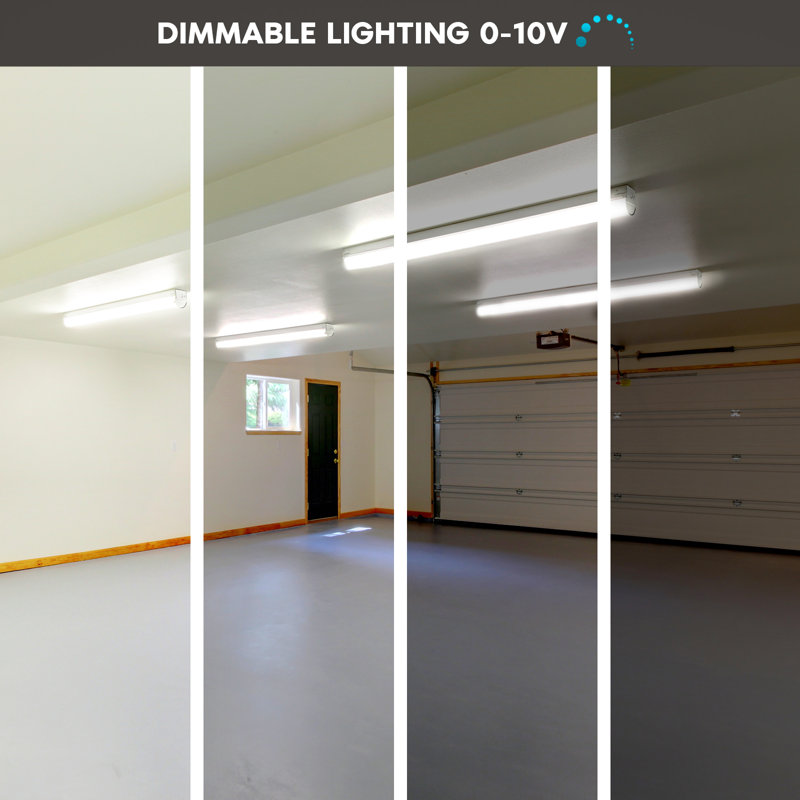 Adjustable 4FT LED Strip Light Fixture with Glass Cover