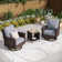 Chaise longue pivotante en osier avec table d'appoint