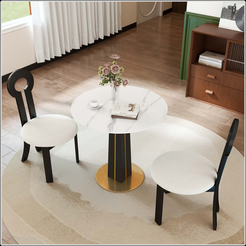 Table de ronde 85 cm Modern Modern, White, Stone