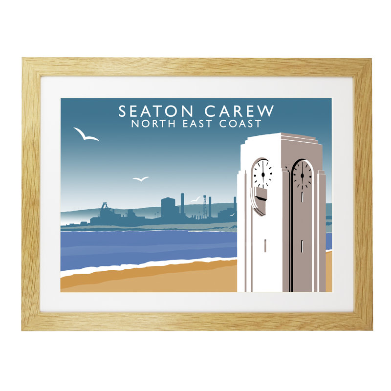 'Seaton Carew' 1 Piece Wall Art, 44 cm H x 54 cm W x 2.2 cm D, Oak Wood Frame