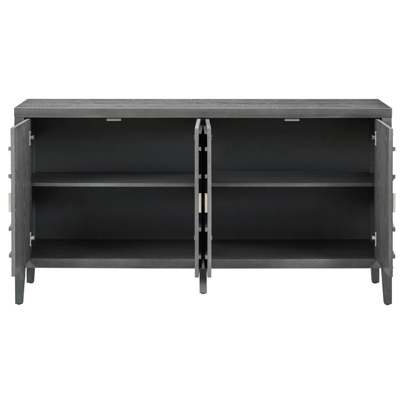 Functional Gray Storage Unit - Organizes Your Belongings Sideboard With Solid Construction Ensures Longevity, Gray
