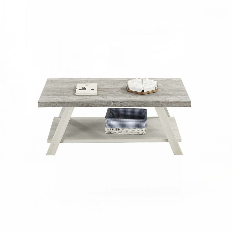 Table basse avec plateau ouvert Athens, Beige, Gris