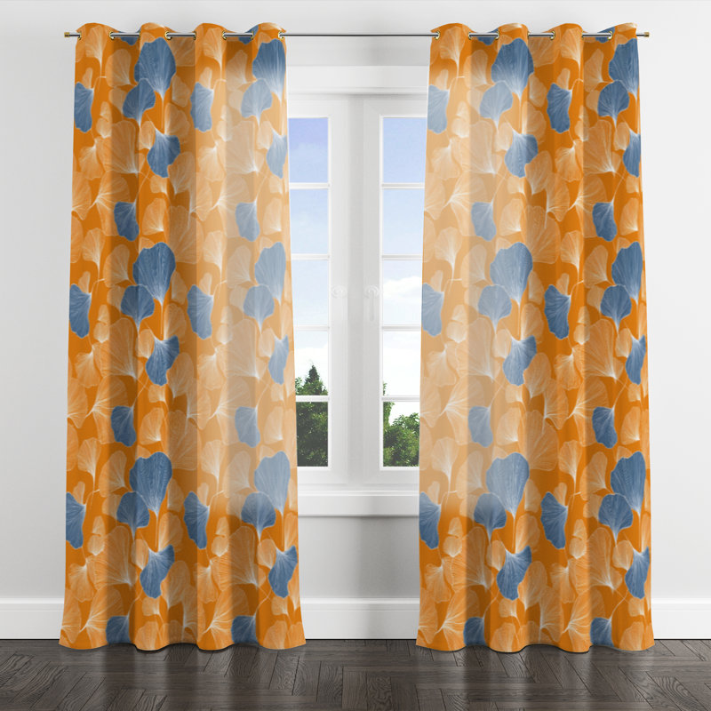Coastal Velvet Curtains - Abstract Beachy Shellfish Grommet Curtain - 1 Panel, Gold Grommets, 52" W x 120" L