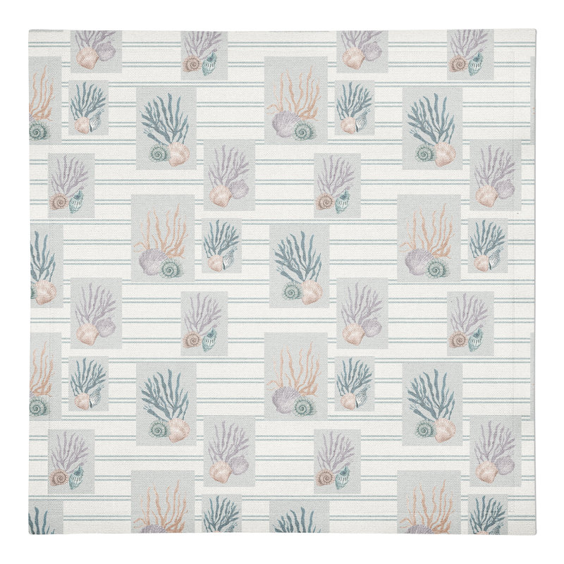 Rozella Cotton Striped Rectangle Napkin, Blue