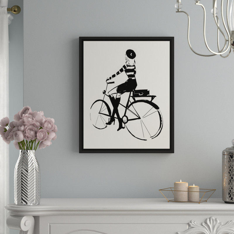 « bicycle fille », reproduction de dessin sur toile encadrée