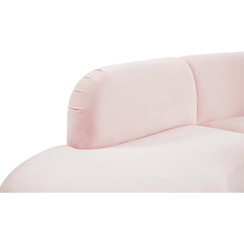 Velvet Sectional Symmetrical, Pink Velvet