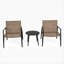 Ensemble de conversation moderne pour l'extérieur: 2 chaises en rotin PE + table d'appoint en acier noir et verre trempé - Durable et élégant