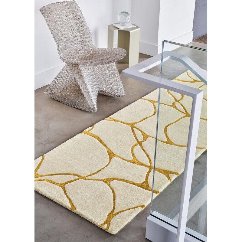 Ambre Handmade Wool Abstract Area Rug, Runner 7'10" x 26'4"