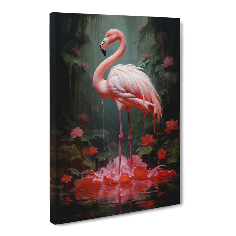 Flamingo Classicism - Wrapped Canvas, 76cm H x 50cm W x 3cm D