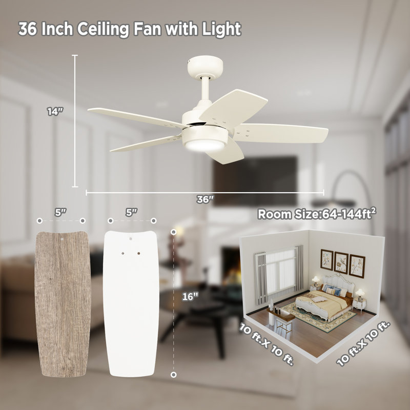 Ventilateur de plafond d'intérieur moderne à DEL 36 pouces