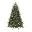 Arbre de Noël vert flétri pré-éclairé avec base en métal, disponible en 4,5 pi, 6,5 pi et 7,5 pi-1657846271