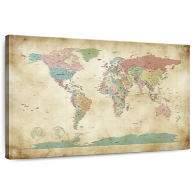 Carte politique du monde à l'ancienne Aliaz