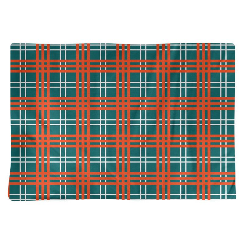 Napperon en coton luxueux 14 "Miami throwback, Blanc / turquoise / orange