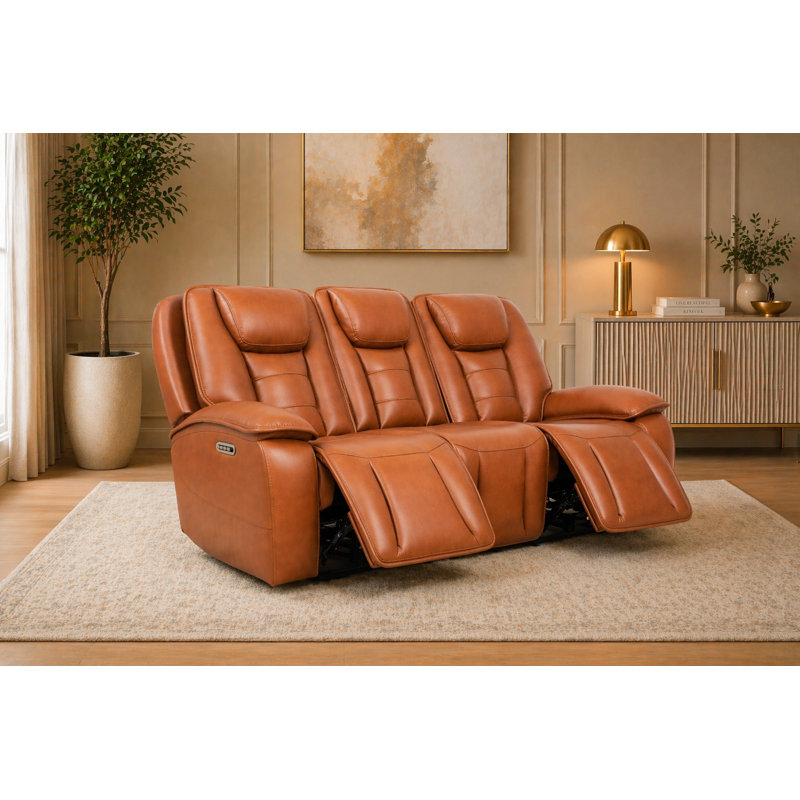 Ensemble de salon 3 pièces 4175 Hennessy - cognac, Brun, Chaise, canapé, causeuse