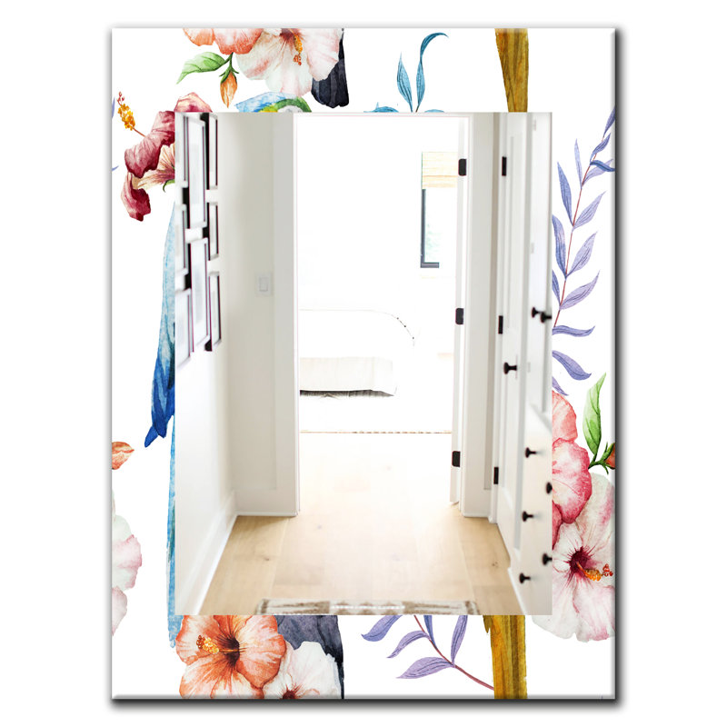 Miroir mural bohémien et éclectique Bloom 38, H 39,4 po x l 29,5 po