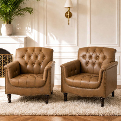 Enoks Tufted Leather Armchair