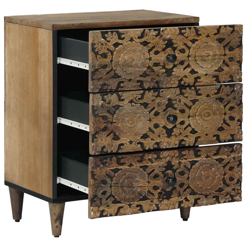50cm W Solid Wood Bedside Table