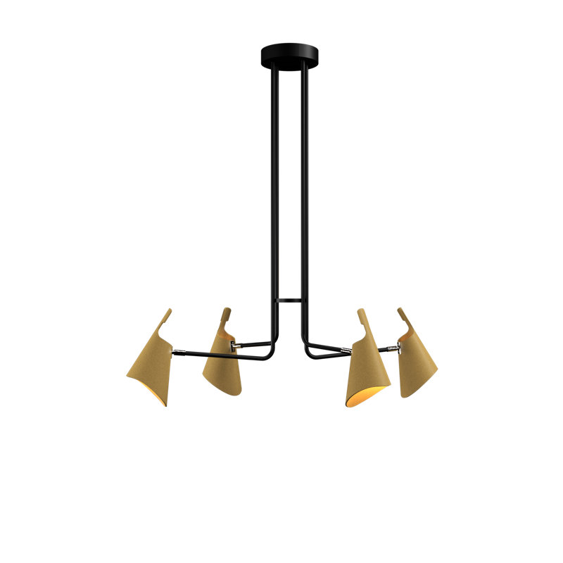 Chandelier, 43.11" H x 39.76" W x 25.79" D, 4, Charcoal