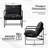 29" W Upholstered Sling Accent Chair with Metal Frame-671360047