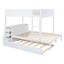Lit superposé double avec lit gigogne simple, rangement et bureau, blanc-820926111