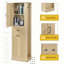 Grande armoire de rangement moderne avec compartiment inclinable et tablettes réglables, rangement latéral à gauche et à droite-1096547381