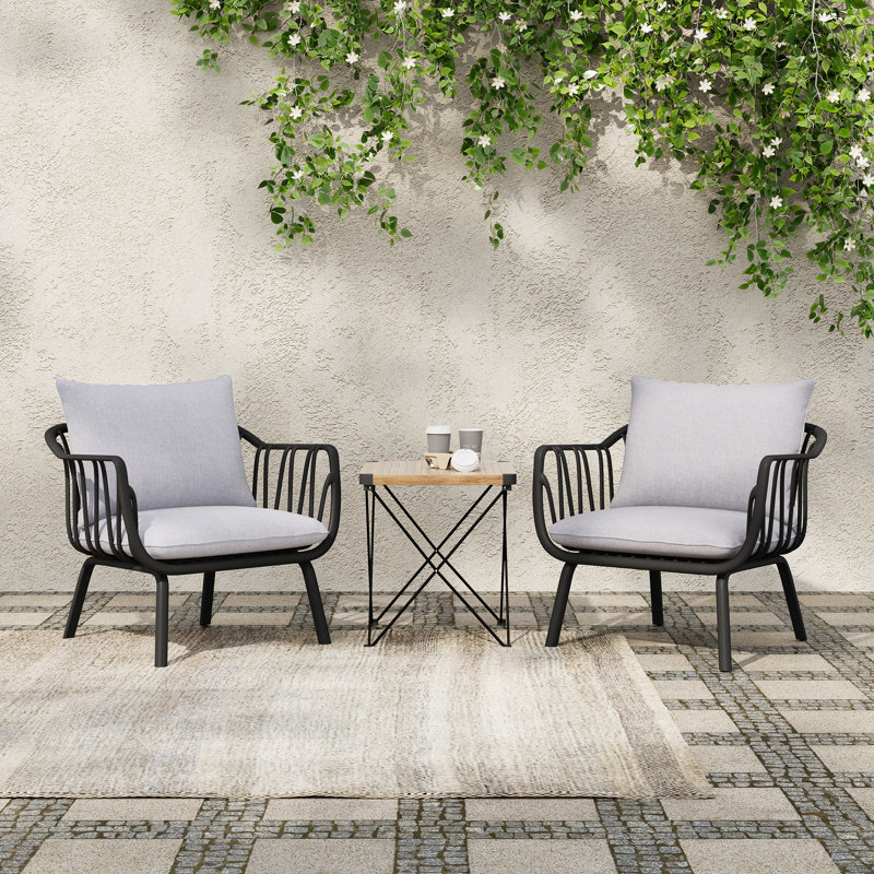 Fauteuil club d'extérieur en PP (ensemble de 2)