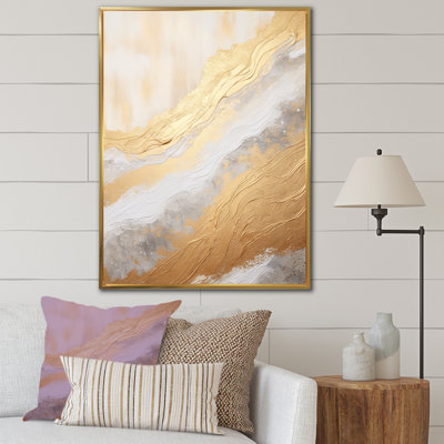 Or minimal et beige abstrait rivière V