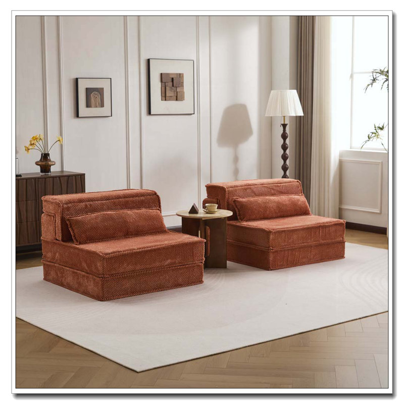 Fauteuil convertible sans assemblage requis, Orange