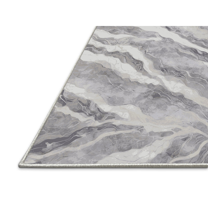 Tapis blanc soyeux et moelleux, Rectangle 7 pi x 9 pi