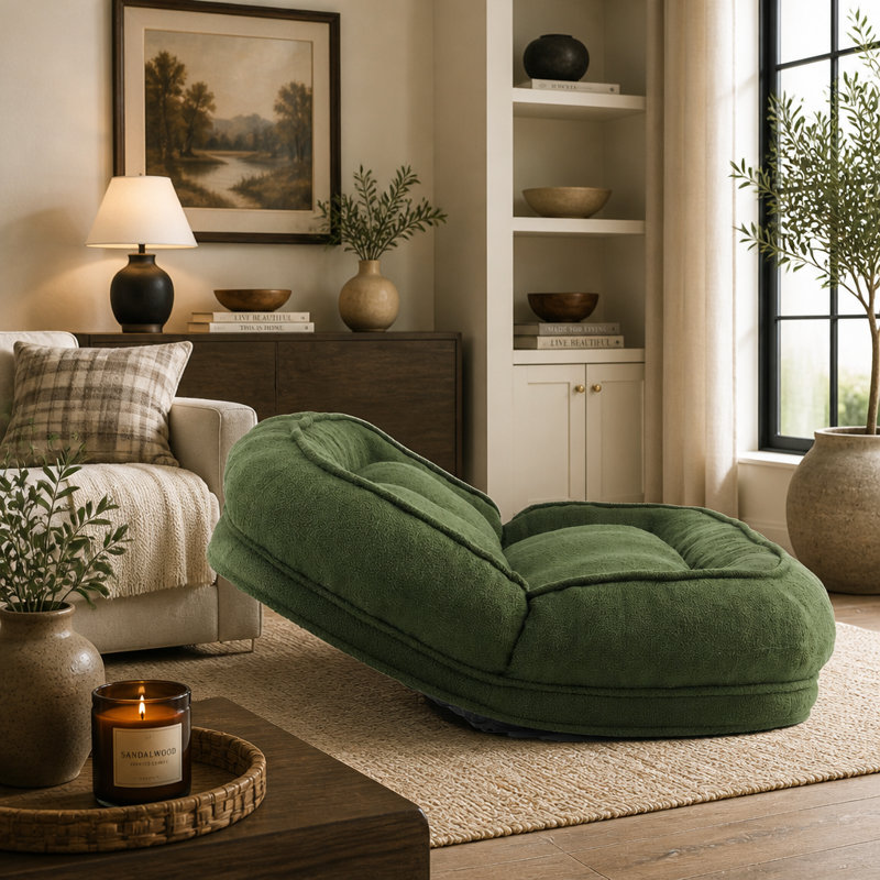 Canapé de sol convertible moderne en peluche et lit pour animaux de compagnie – Fauteuil inclinable réglable avec capacité de charge élevée
