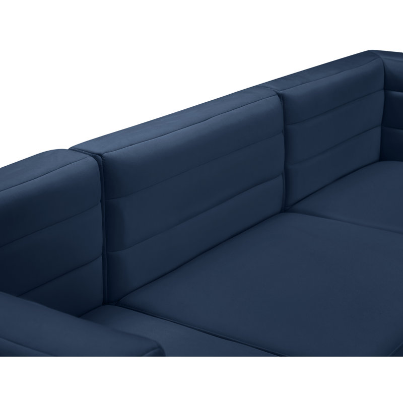 Enso 126'' Velvet Sofa, Navy Velvet