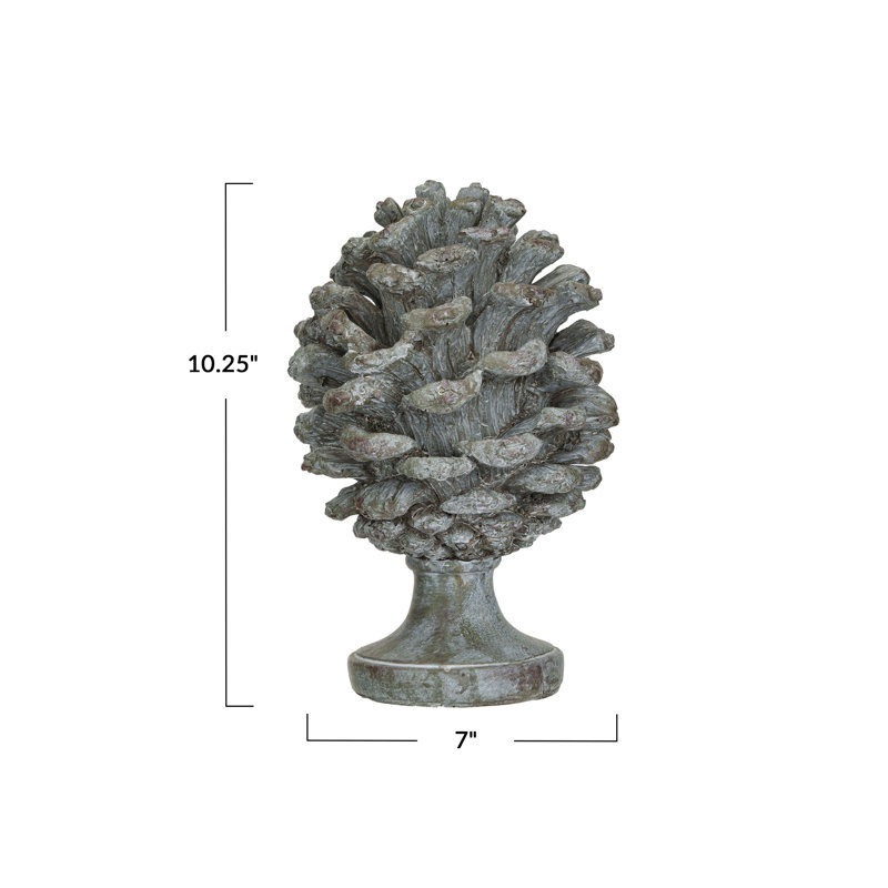 Round Resin Pinecone Finial With Base