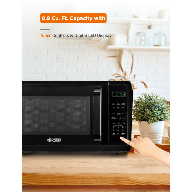 Commercial Chef 0.9-cu ft 900-Watt Countertop Microwave (Stainless Steel) | CHM009