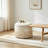 23.23"Round Upholstered Storage Ottoman With Fringe