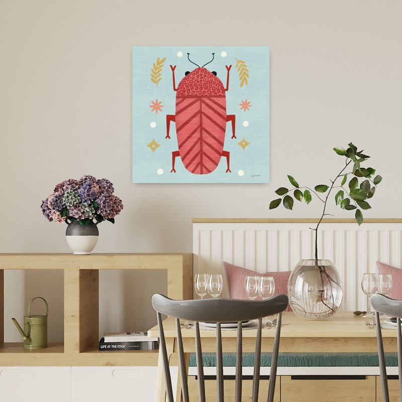 Art mural Playful Bugs III, H 18" x l 18"