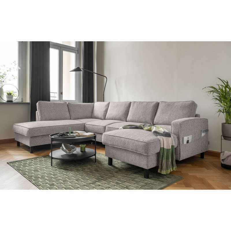 Molly Corner Sofa Bed U-Shape, Left Hand Facing, Salt/Pepper