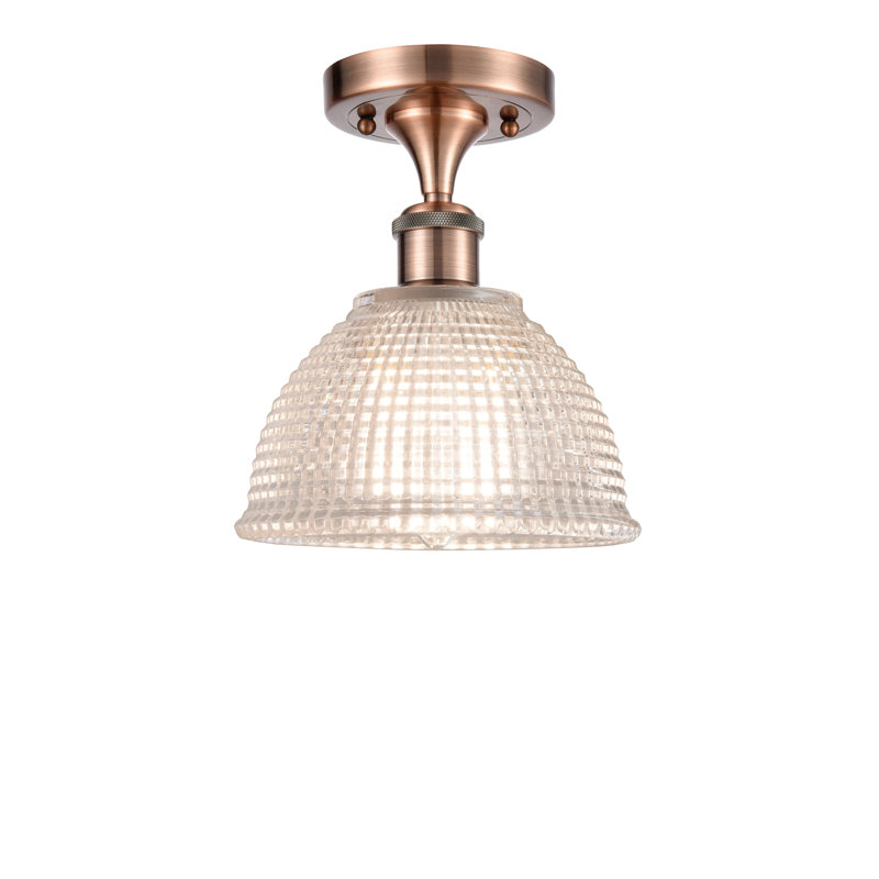 Constantine Glass Semi Flush Mount, No Bulb Included, White/Polished Chrome