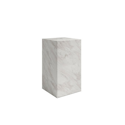 Delvia White Marble Small Pedestal