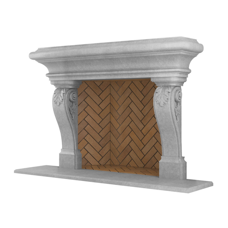 Adana Fireplace Surround, Smooth Gray