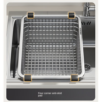 Panier en acier inoxydable pour égouttoir à vaisselle avec filtre pour un séchage et un rangement efficaces