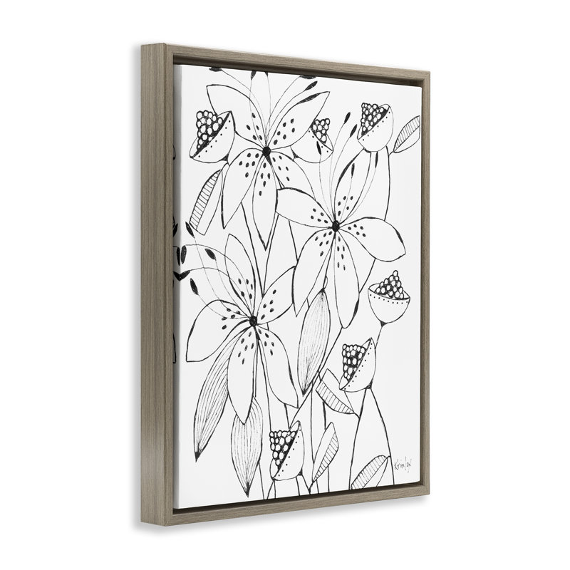 Cadre flottant Open Blooms, design par Krinlox, H 21 po x l 17 po, Cadre flottant orme Montalcino