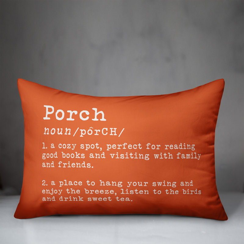  Housse et insert pour oreiller rectangulaire d'extérieur Porch, Orange