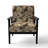 Cobalt Blue Scrollwork Swirls Victorian Pattern II - Upholstered Floral Accent Chair-1244380863