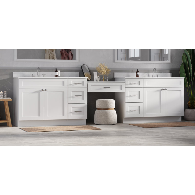 Meuble-lavabo double Disar, Blanc