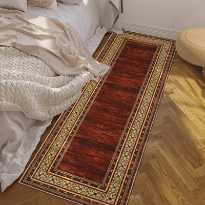 Tapis moderne lavable à la machine 2 x 6 pi Polyester