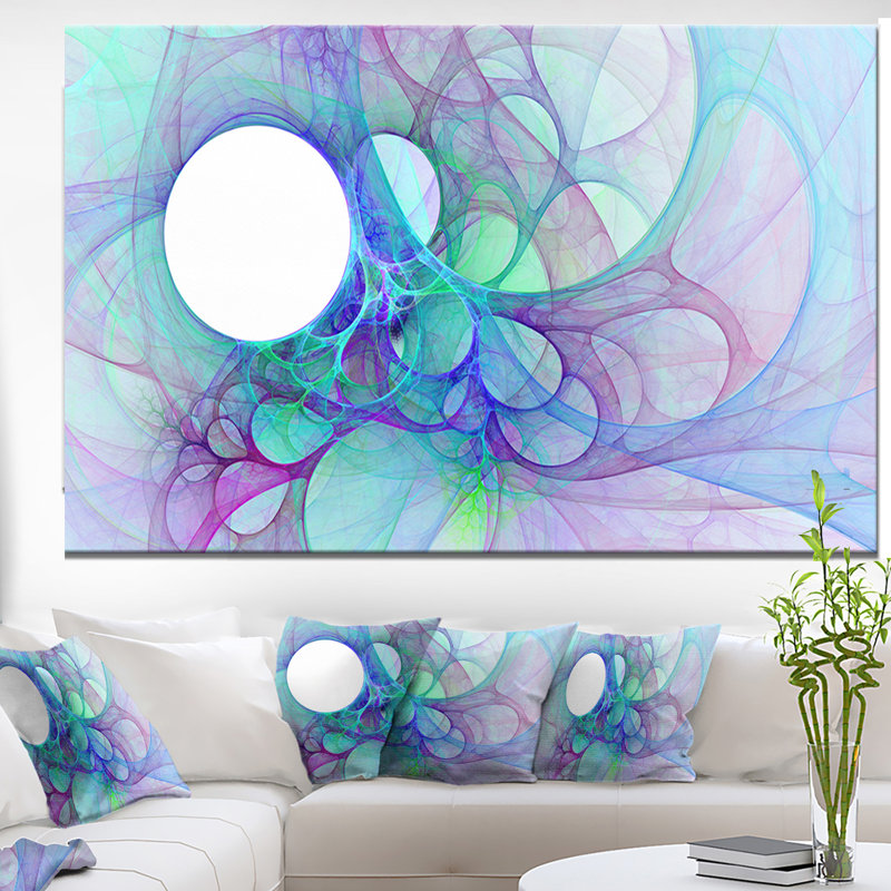 « clear blue fractal ange ailes », impression sur toile, H 40 po x l 60 po x P 1,5 po