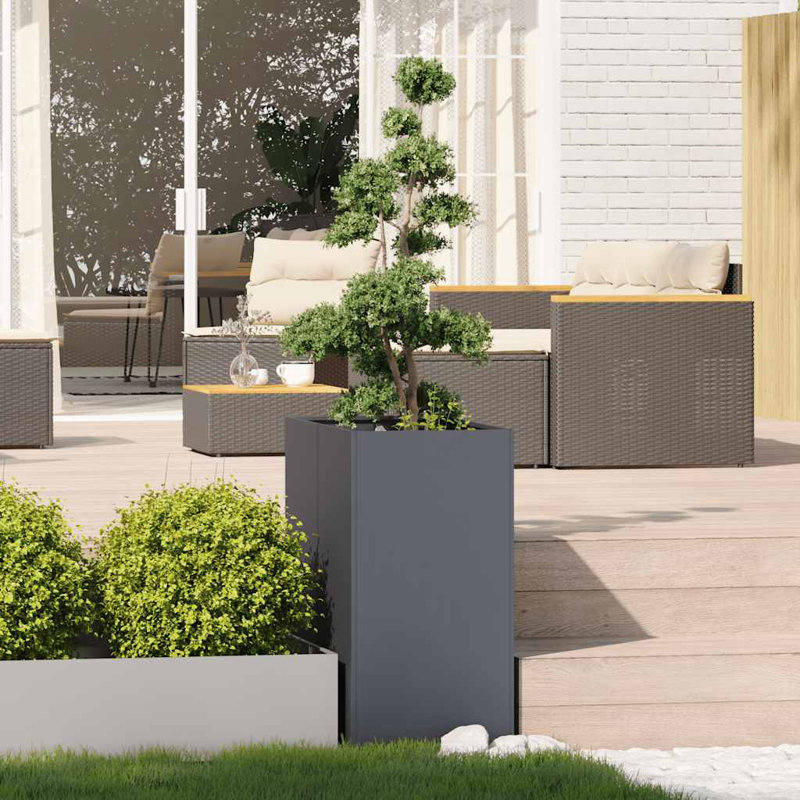 Planter 80x80 Cm Steel, 80cm H x 40cm W x 80cm D, Anthracite
