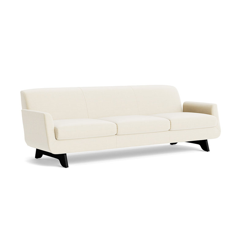 Supernova Upholstered Sofa, 31" H x 85" W x 36" D, Performance Linen - Cream, Black