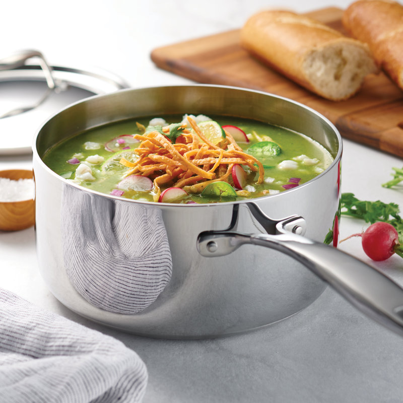 Tramontina Signature Tri-Ply Clad Stainless Steel Gourmet Sauce Pan, 3 Quart